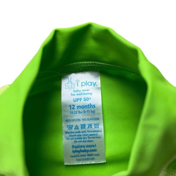 iPlay Neon Green Short Sleeve Rash Guard Size 12 Months - Picture 4 of 4